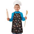 thumbnail image 2 of Pioneer Flower Floral Print Pattern Kids Aprons for Girls and Boys,Adjustable Neck Strap Toddler Aprons for Kids Cooking Baking, 2 of 7