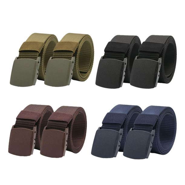 Cinturón de nailon resistente para exteriores para hombre y mujer, con hebilla de liberación rápida, para pantalones vaqueros, cinturón utilitario, correa para la cintura 8 piezas