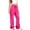 Pink, variant on Women's Fleece-Lined Cargo Joggers with Stacked Cuffs, Drawstring Waist, Black, Size L