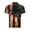 thumbnail image 4 of UVEASISHA Patriotic Mens Golf Shirts Short Sleeve 4th of July Graphic Tees Big and Tall Casual American Flag Polos Independence Day Shirt Bronze XL, 4 of 5