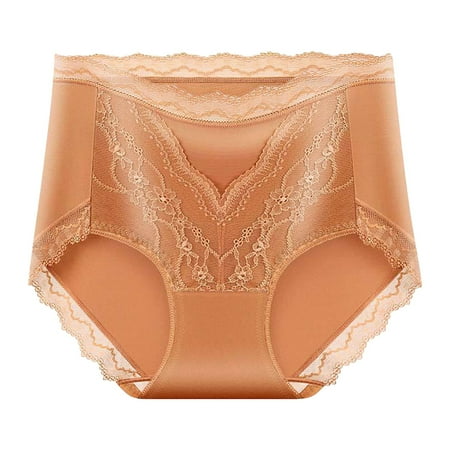 Wdfiry Women s Cotton Underwear Sexy Solid Color Lace High Waist Tummy Control Shapewear Panty Lightweight Breathable Hip Lift Brief