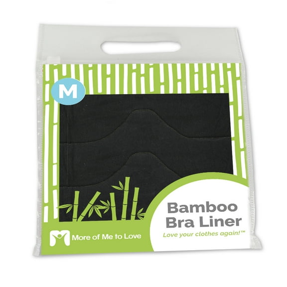 100% Pure Bamboo Cotton Bra Liner (Black, 3-pk, M) - Wicking, antibacterial, odor-proof
