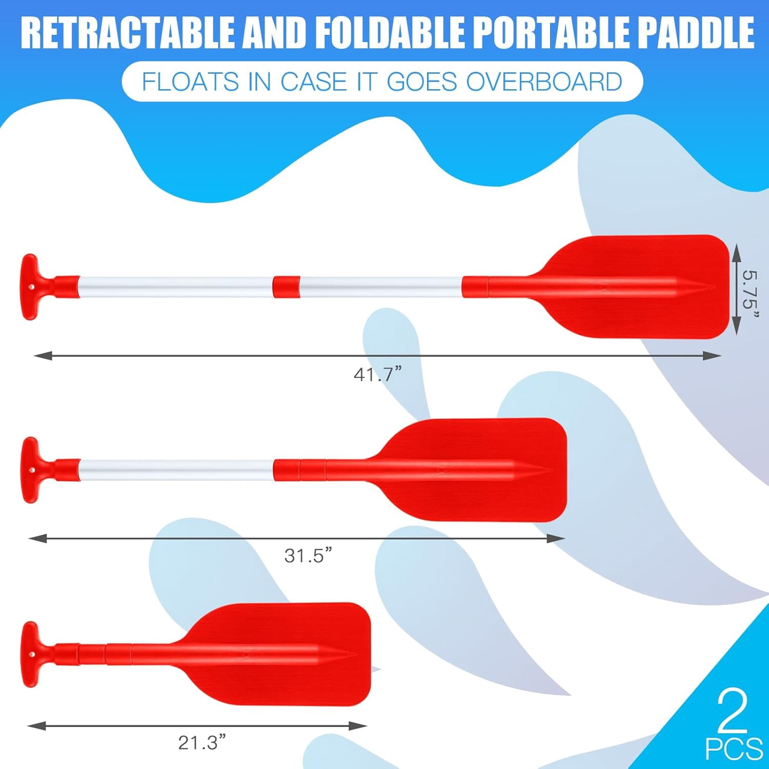 Boat Canoe Paddles Telescoping Collapsible Oar Aluminum 21.3-41.7 in Kayak Paddles Adjustable Length for Kayak Inflatable Dinghy Water Sport Boat Accessories