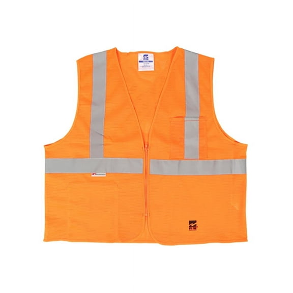 Men's Mesh Zipper Safety Vest, Pack of 25