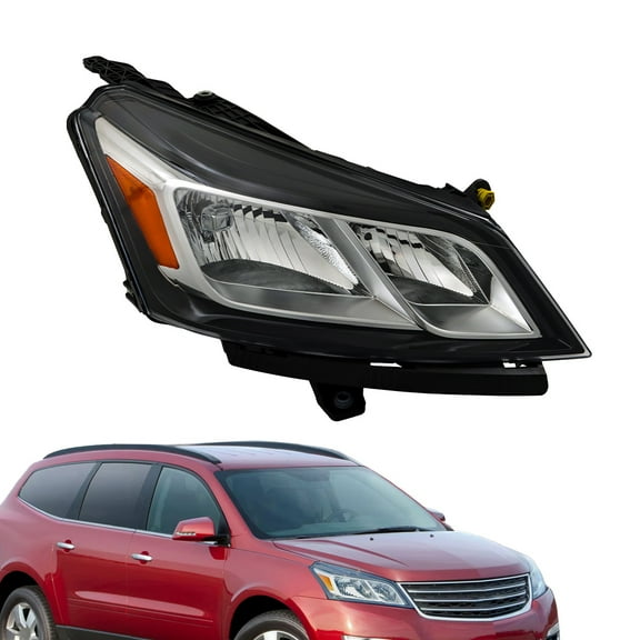 PET-U Replacement for 2013 2014 2015 2016 2017 Traverse Headlight Assembly Front Headlamp Halogen White Decorative Frame Right Side 84262932