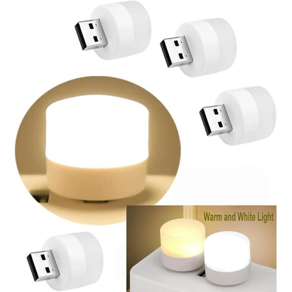 12PS LED Mini Light Bulb, Plug in Night Light USB Night Light Small Night Lights, Warm White, USB Light Bulb for Bedroom, Bathroom, Hallway, Nursery, Kitchen, Car USB Light (6 Warm 6White Light)