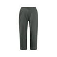 thumbnail image 4 of Stamzod Women's Capri Pants Summer High Waist Straight Cropped Pants Casual Loose Plus Size Capris for Women with Pocket Dark Gray XXL, 4 of 4