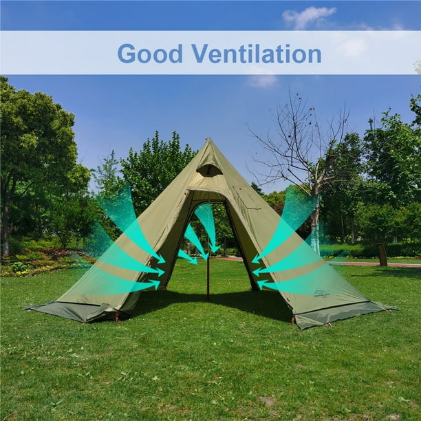 GOPLUS Tente de Camping pour 5 Personnes, Tente Familiale Coupe-Vent