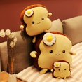 thumbnail image 5 of Almohada Rellena De Pan Tostado De Huevo Frito, Juguete De Peluche Relleno De Pan Gordito para Dormir, Gran Abrazo, Juguete De Peluche con Cojín De Sofá De Pan Tostado Suave Y Esponjoso para Niño, 5 of 5
