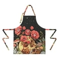 thumbnail image 2 of Black Gothic Skull Flower Pattern Apron-Garden Aprons for Women with Pockets-Cotton Linen Waterproof Kitchen Cooking Gardening Aprons Adjustable for Kitchen,Cooking,BBQ and Salon 33x27 Inch, 2 of 7