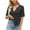 Noir, variante sur Zpanxa Haut Décontracté à Manches Courtes et Col en V pour Femmes, Couleur Unie, Coupe Ample, pour des Journées Sans Effort