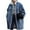 Blue, variant on Lovskoo Womens Winter Warm Jean Jacket Stand Collar Fleece Liner Faux Shearling Denim Coats Longline Trucker Outerwear with Pockets Blue