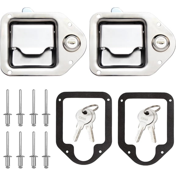 Truck Tool Box Latches Replacement StainlessSteel Toolbox Paddle Lock Replacement Handle with Key for Truck, Trailer