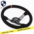 thumbnail image 1 of 14" Ralliart Suede Leather Deep Dish Drift Steering Wheel for Mitsubishi -, 1 of 4