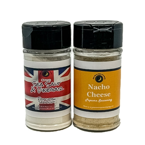 POPCORN SEASONING | Variety 2 Pack | Premium | Sea Salt & Vinegar Popcorn Seasoning | Nacho Cheese Popcorn Seasoning | Crafted in Small Batches by June Moon Spice Company