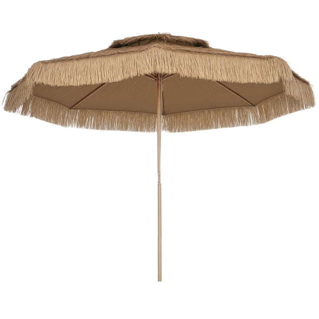Outsunny Parasol de Patio Tiki en Chaume de 10 Pi, Parasol Extérieur UPF30+