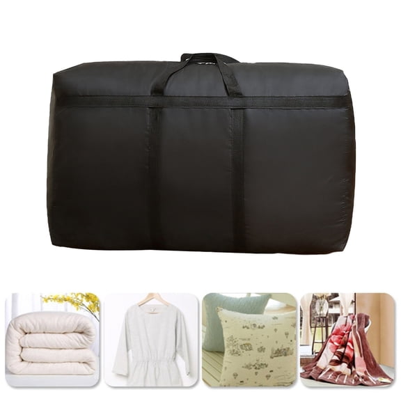 Nkmbld Moving Bags Heavy Duty Reinforced Fabric Storage Bag, Extra Large Storage Bag for Clothes, Comforter, Bedding and Toys, Black