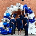 thumbnail image 5 of 60pcs Blue and Silver Balloons, 12 Inch Royal Blue White Silver Confetti Balloons for Birthday, Baby Shower, Graduation Class of 2026, Father’s Day Party Decorations, 5 of 6