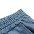 thumbnail image 3 of Petite Wide Leg Pants For Women Dressy Elastic Waist High Waist Jeans Blue Denim Pants, 3 of 9