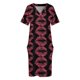 thumbnail image 4 of Vestido elegante con bolsillos sueltos y labios rojos brillantes para mujer, vestido de playa estilo coreano., 4 of 7