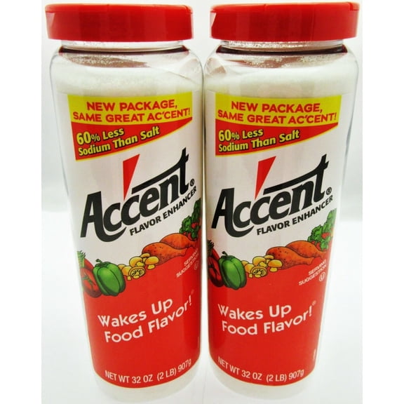 Large 32 oz Accent Flavor Enhancer seasoning kosher meat New Package Lot of 2