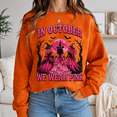 thumbnail image 4 of Awareness Shirt, In October We Wear Pink Witch Sweatshirt, Halloween Pink Ribbon Support Gift, Survivor Hoodie and T-Shirt, Gift for Women, 4 of 9