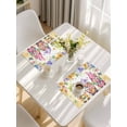 thumbnail image 5 of Spring Floral Placemats Set of 6, Watercolor Gnomes Flowers Butterflies Yellow Placemats for Dining Table, Place Mats for Kitchen Tabletop, Waterproof Wipeable Dining Table Mats Set, 5 of 9
