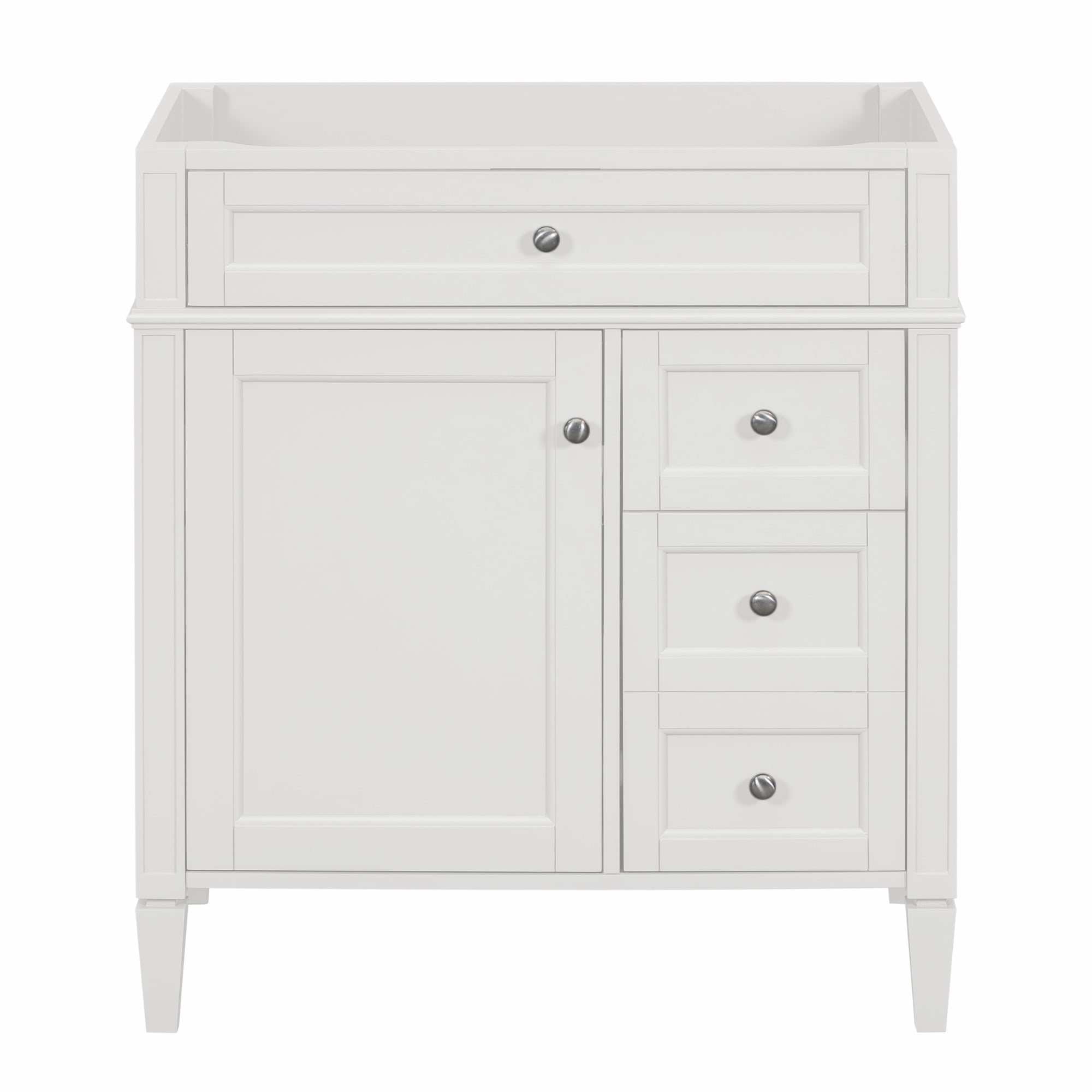 Euroco 30'' Bathroom Vanity without Top Sink, Modern Bathroom Storage Cabinet with 2 Drawers and a Tip-out Drawer (NOT INCLUDE BASIN)
