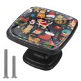 thumbnail image 1 of 4 Pcs Cabinet Handle Drawer Pulls Forest Chrismats Cats Knobs with Screws Square Furniture Office Cabinet Knob Decoration, 1 of 7