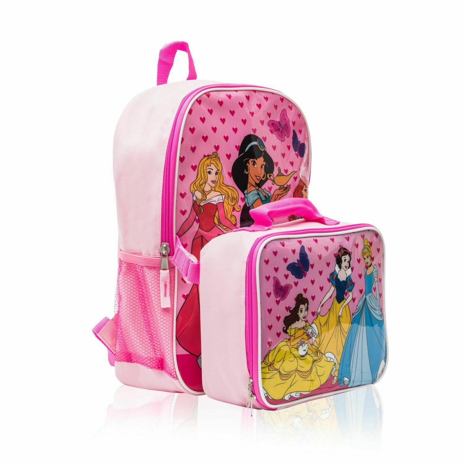 Disney Princess Girls School Backpack Lunch Box Book Bag SET Pink Kids Gift  toy