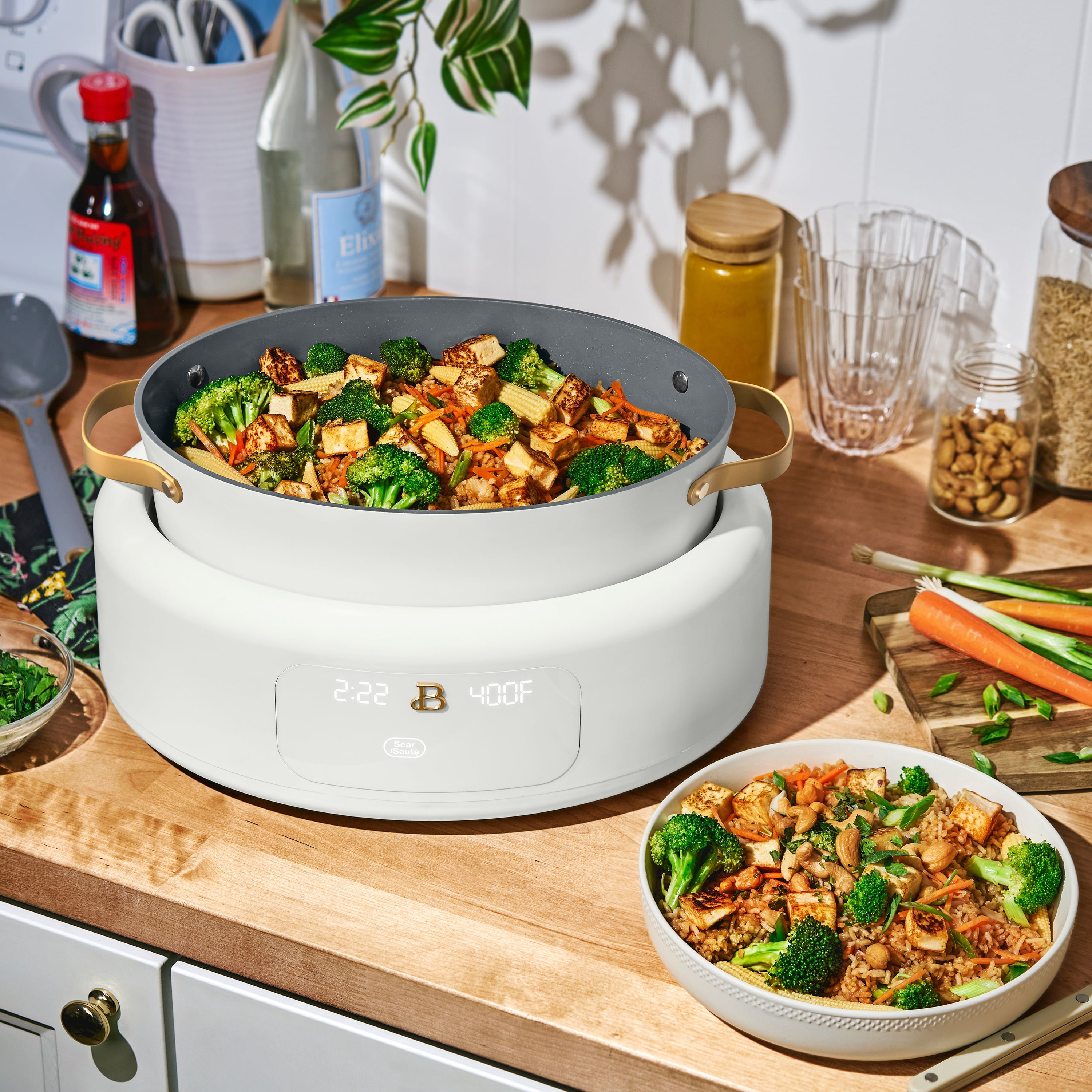 Beautiful 10 in 1, 6 Qt Electric Multi-Cooker, White Icing by Drew Barrymore