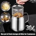 thumbnail image 3 of Veeki Stainless Steel Oil Filter Pot, Large Capacity Oil Filter Vessel with Removable Strainer and Snug Lid, Versatile Oil Filter Vessel with Handle, Frying Net Tank for Home Kitchen Camping-51504, 3 of 5