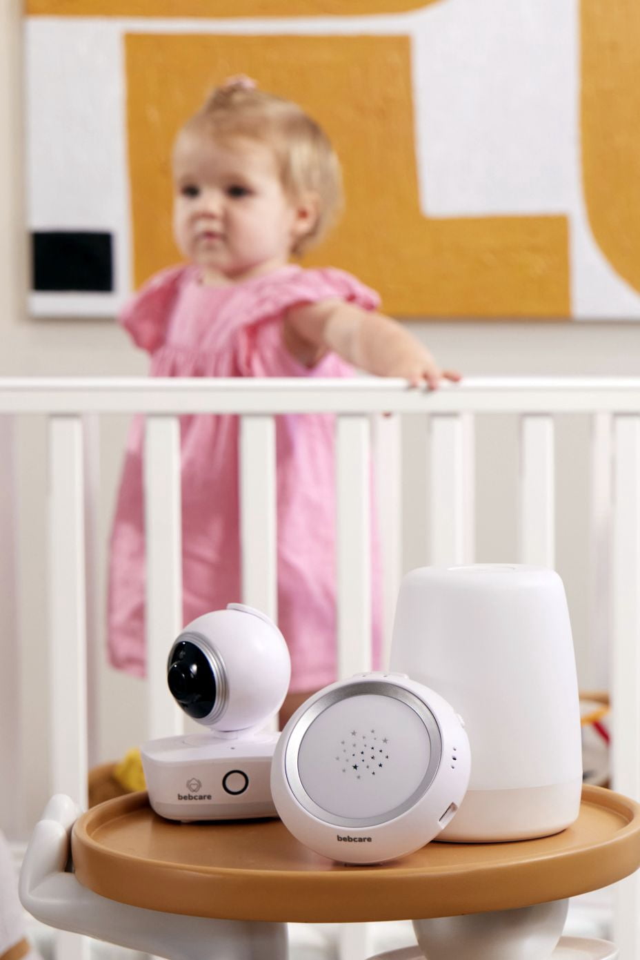 Luna Portable Night Light by Bebcare, Multi-Color Soft Ambient Light, Adjustable Brightness, USB-C Charging, Touch Control, Ideal for Nursery, Bedroom