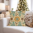 thumbnail image 4 of Ethan Taylor Abstract Throw Pillow Soft Cushion Cover 'Retro Bohemian Pattern I Patterns Mandalas' Bohemian Pattern Decorative Square Accent Pillow Case, 16x16 Inches, Orange, Blue, 4 of 5