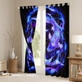 thumbnail image 3 of Manfei Outer Space Black Out Curtains,Cartoon Goldfish Curtains Pack of 2 (42x63 Each),Gradient Blue Purple Bedroom Curtains For Teens,Ultra Soft Home Decor, 3 of 6