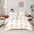 thumbnail image 4 of Castle Fairy Orange Ribbon Bow Twin Comforter Sets,Polka Dots Bedding Set, 4 of 8
