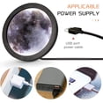 thumbnail image 4 of yeacher Lunar LED Vanity Mirror with Touch Control, Moon Surface Design, 25cm Wooden Frame, USB-Powered, 3-Color Lighting, Decorative Night Light for Home Decor, 4 of 6