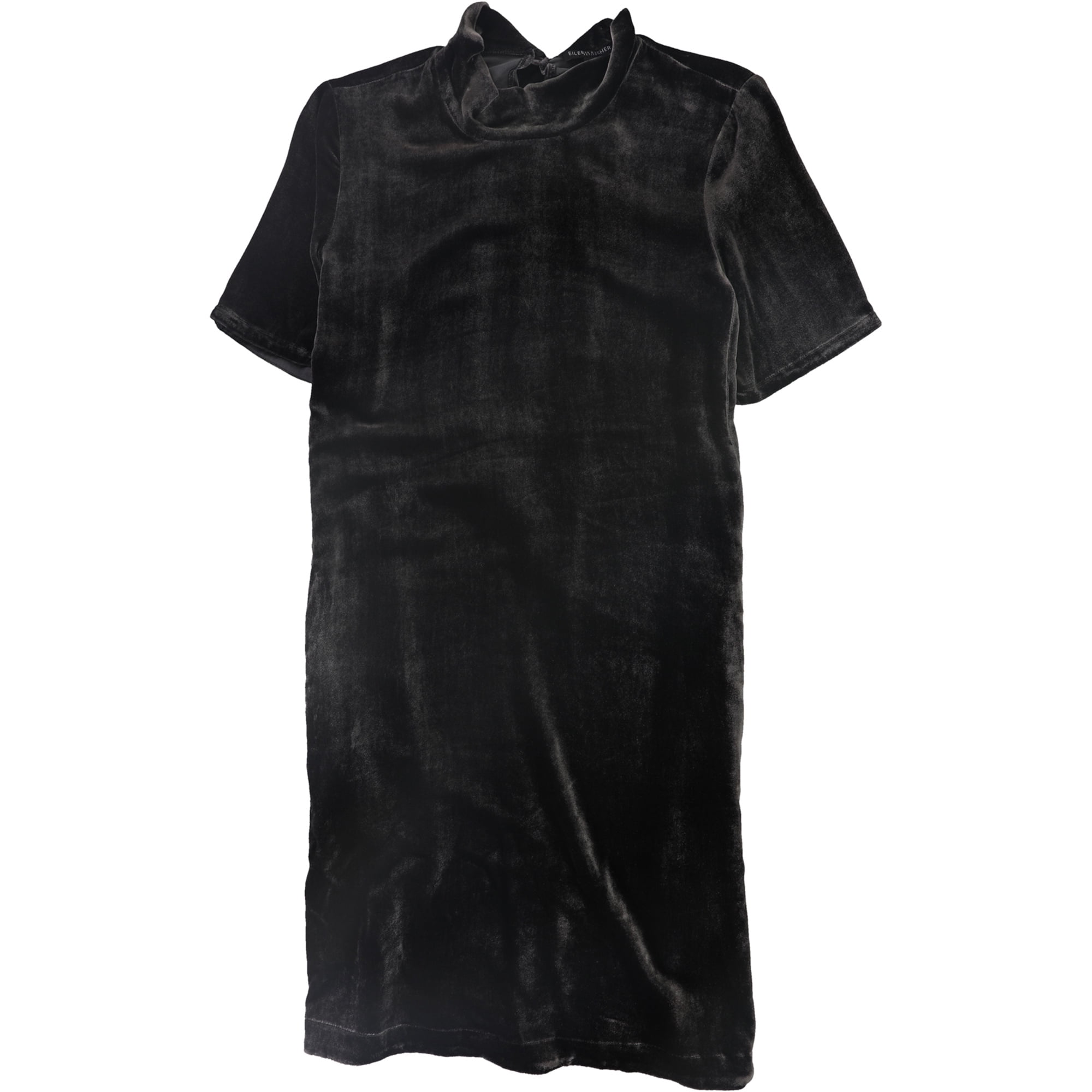 Eileen Fisher Womens Velvet Tie Back Shift Dress, Grey, Small