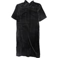 thumbnail image 1 of Eileen Fisher Robe Droite en Velours avec Nœud dans le Dos pour Femmes, Gris, Grand, 1 of 2