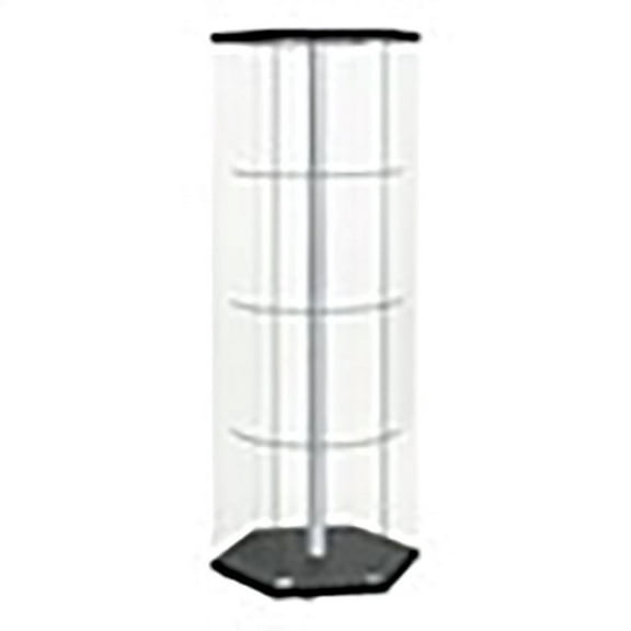 Kingfisher Lane Hexagonal Contemporary Glass Curio Cabinet in Black