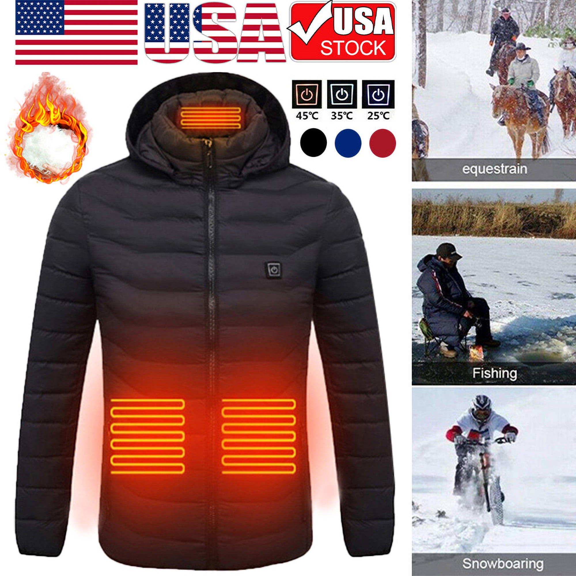 CVLIFE Men Women Heated CoatFull Zip Fleece Jacket with Battery Pack