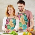 thumbnail image 5 of Pioneer Flower Floral Print Pattern Apron-Garden Aprons for Women with Pockets-Cotton Linen Waterproof Kitchen Cooking Gardening Aprons Adjustable for Kitchen,Cooking,BBQ and Salon 33x27 Inch, 5 of 6
