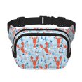 thumbnail image 1 of Fotbe Lobsters Cangurera Cuadrada con Estampado de Doble Capa, Bolsa de Cintura Ajustable Mini para Hombres y Mujeres, 1 of 9