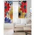 thumbnail image 2 of Spring Floral Blackout Curtains for Bedroom/Living Room, Thermal Insulated Kitchen Curtains, Ethnic Botanical Flowers Summer Grommet Darkening Window Treatment Drapes 27.5"x39"x2, 2 of 8