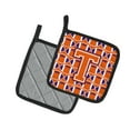 thumbnail image 2 of Carolines Treasures CJ1072-TPTHD Letter T Football Orange, White and Regalia Pair of Pot Holders, 7.5HX7.5W, multicolor, 2 of 2
