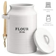 thumbnail image 6 of Barnyard Designs Flour Canister for Kitchen Counter, Decorative Ceramic Flour Container, Rustic Farmhouse Canister Jar, White, 6 of 7