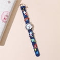 thumbnail image 3 of Reloj unisex con correa elegante de silicona azul, reloj con patrón de astronauta, 3 of 3