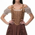 thumbnail image 5 of BLTIBY Women Bustier Corset Court Vintage Lace Up Body Shaper Adjustable Sleeveless Vests Renaissance Medieval Waist Cincher Coffee XXL, 5 of 9