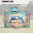 thumbnail image 7 of Xoenoiee Beach Dolphin Seashell Print Golf Cart Seat Covers, Hibiscus Plumeria Palm Leaves Golf Cart Seat Towel Blanket with 4 Front Pockets for Most Golf Carts Fits for EZGO, Club Car, Yamaha, 7 of 7