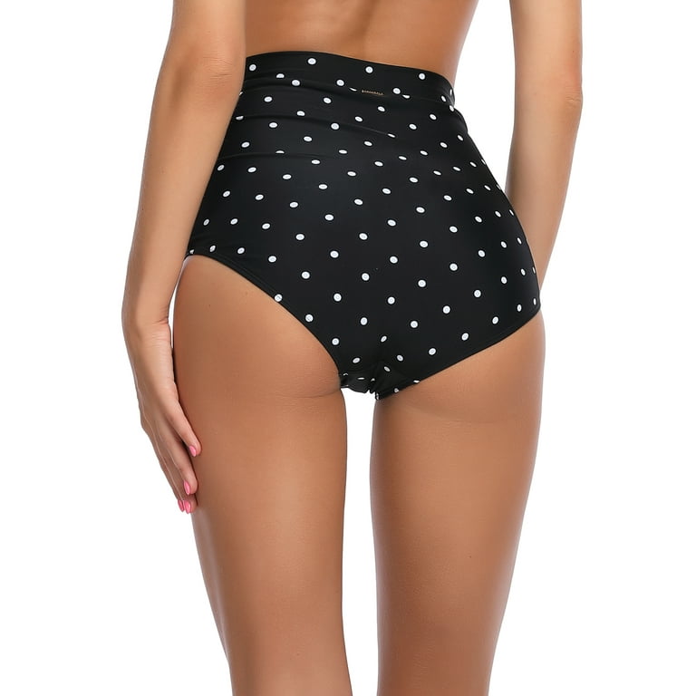 Polka dot high waisted bikini bottom discount